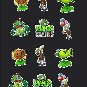 Plants vs Zombies birthday cupcake toppers